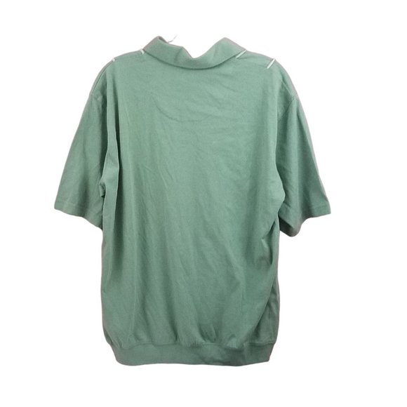Men's Windham Pointe Large Green Polo Ribbed Hem Short Sleeve Single Pocket - Picture 2 of 8